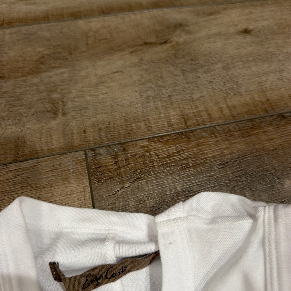 Enza Costa supima cotton sleeveless tee in white - Picture 4 of 6